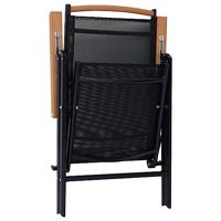 Tuinstoelen inklapbaar 2 st aluminium en textileen zwart - thumbnail