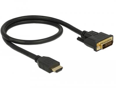 Delock 85651 HDMI naar DVI 24+1 kabel bidirectioneel 0,5 m