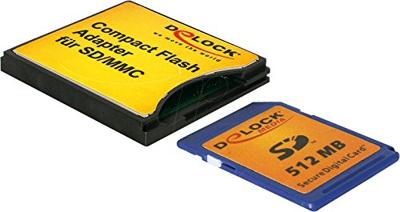 Delock Adapter Serieel [1x CompactFlash - 1x SD-kaartslot] Zwart