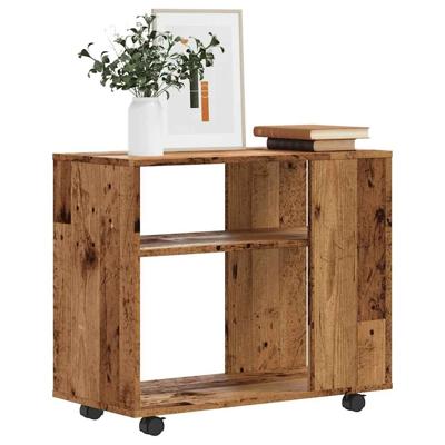 Bijzettafel 70x35x55 cm bewerkt hout oud houtkleurig
