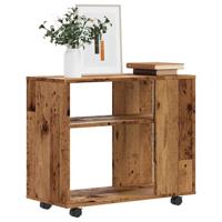 Bijzettafel 70x35x55 cm bewerkt hout oud houtkleurig - thumbnail