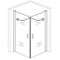 Wiesbaden Wiesbaden Uni douchecabine met 2 draaideuren 90x90 cm chroom met helder glas 8mm NANO - thumbnail