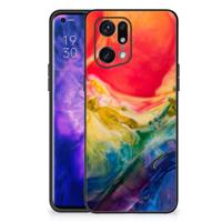Kleurrijke Telefoonhoesje OPPO Find X5 Pro Watercolor Dark - thumbnail