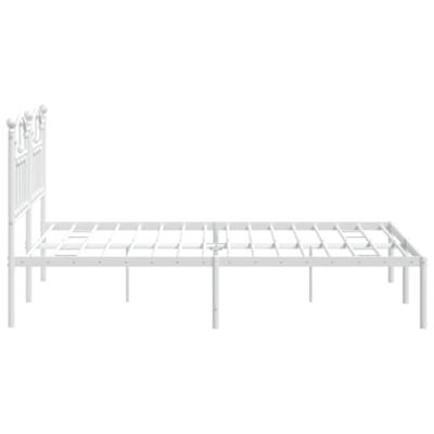 Bedframe met hoofdbord metaal wit 140x190 cm - thumbnail