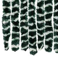 VidaXL Vliegengordijn 118x220 cm chenille groen en wit - thumbnail