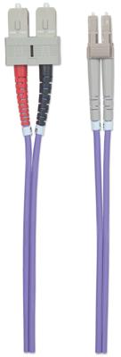 Intellinet 750929 Glasvezel Optische vezel Aansluitkabel 2.00 m Lila, Violet [1x LC-stekker - 1x SC-stekker] 50/125 µ Multimode OM4