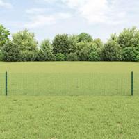 VidaXL Hek met paal groen 0,4 x 10 m staal en pvc - thumbnail