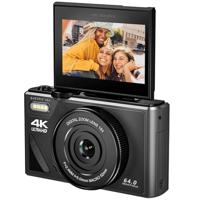 Easypix V64 Flip, digitale camera met flip-scherm, opklapbaar 3,0 inch display, resolutie tot 64 MP, 18x digitale zoom, wifi, perfect voor vloggers en selfie-opnames - thumbnail