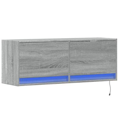 Tv-wandmeubel met LED-verlichting 180x31x38 cm grijs sonoma
