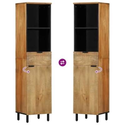 Badkamerkast 38x33x160 cm massief mango bruin