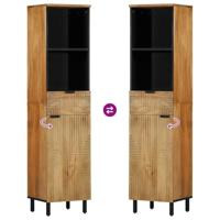 Badkamerkast 38x33x160 cm massief mango bruin - thumbnail