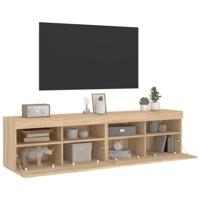 Tv-wandmeubels met LED 2 st 80x30x40 cm sonoma eikenkleurig - thumbnail