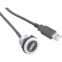 TRU COMPONENTS USB-05-BK USB-inbouwbus 2.0 Bus, inbouw, Stekker USB-bus type A verlicht naar USB-steker type A met 60 cm kabel Inhoud: 1 stuk(s) - thumbnail