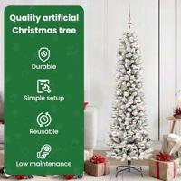 Kunstkerstboom met 300 LED Wit 180 cm PVC en Metaal en Plastic - thumbnail