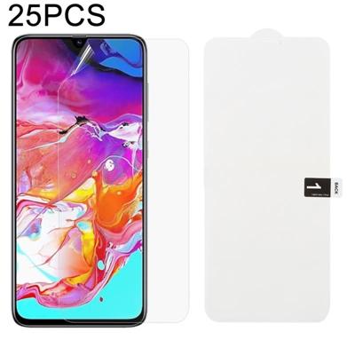 25 stuks zachte hydrogel film volledige dekking front beschermer met alcohol katoen + kraskaart voor Galaxy A70
