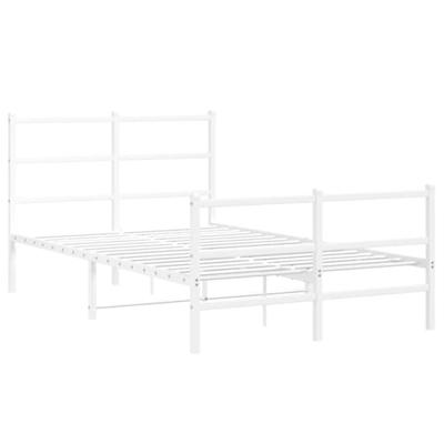 Bedframe met hoofd- en voeteneinde metaal wit 120x190 cm