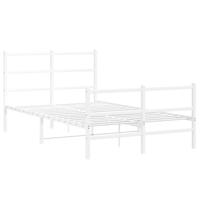 Bedframe met hoofd- en voeteneindemetaal wit 120x190 cm - thumbnail