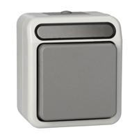 Merten 4074986 AquaStar Compleet Kruisschakelaar spatwaterdicht Lichtgrijs 1-voudig 1 stuk(s) - thumbnail