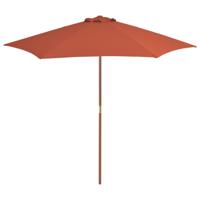 VidaXL Parasol met houten paal 270 cm terracotta - thumbnail