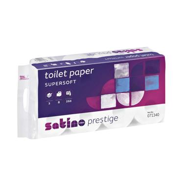 Toiletpapier Satino MT1 Prestige 3-laags 8 rollen à 250 vel wit 071340 | 8 stuks Toiletpapier Satino MT1 Prestige 3-laags 8 rollen à 250 vel wit 071340 | 8 stuks