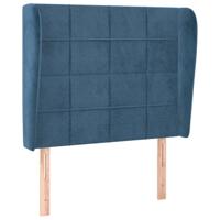 Hoofdbord met randen 103x23x118/128 cm fluweel donkerblauw - thumbnail