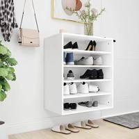 VidaXL Schoenenkast 60x35x70 cm bewerkt hout wit - thumbnail