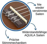 Cascha HH 3975 sopraan ukelele set linden wit (4-talig) - thumbnail