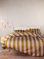 Essenza Essenza Minte Stripe Dekbedovertrek Pale Purple - Olive 260x200/220 - thumbnail