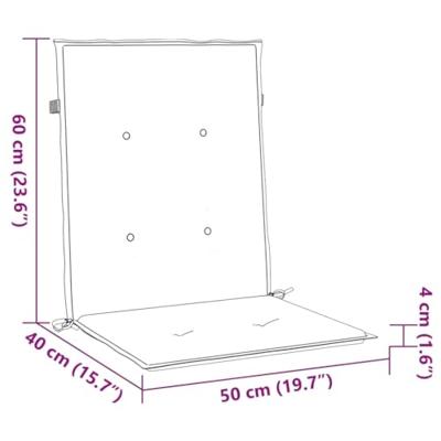 VidaXL Stoelkussens 4 st lage rug stof marineblauw VidaXL Stoelkussens 4 st lage rug stof marineblauw