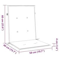 VidaXL Stoelkussens 4 st lage rug stof marineblauw - thumbnail