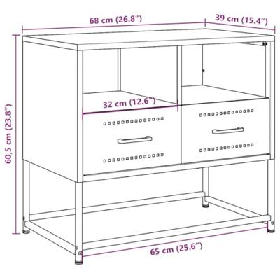 Tv-meubel 68x39x60,5 cm staal mosterdgeel