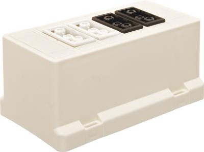 ABB GST18 lasdoosdeksel met 2 zwarte en 2 witte GST18 Wieland aansluitingen 3611GB22