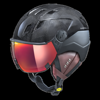 CP Corao+ Carbon Limited Edition! Skihelm met Vizier mate/zwart glans SOTT | Extra veilig! | Meekleurend & Polariserend vizier - thumbnail