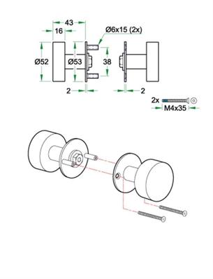 Knoppaar SF rvs mat Knoppaar SF rvs mat