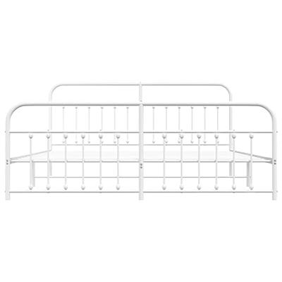 Bedframe met hoofd- en voeteneinde metaal wit 193x203 cm