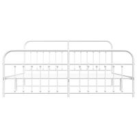 Bedframe met hoofd- en voeteneinde metaal wit 193x203 cm - thumbnail
