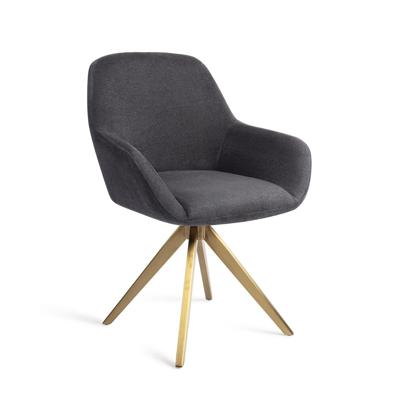 Jesper Home Eetkamerstoel 'Kushi' Turn Gold, kleur Black-Out