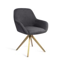 Jesper Home Eetkamerstoel 'Kushi' Turn Gold, kleur Black-Out - thumbnail
