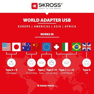 Skross 1302961 Reisstekker MUV USB (4xA)