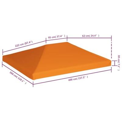 VidaXL Prieeldak 310 g/m² 4x3 m oranje VidaXL Prieeldak 310 g/m² 4x3 m oranje