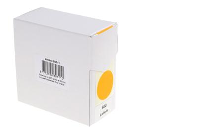 Rillprint ronde etiketten, diameter 35 mm, rol van 500 stuks, fluo oranje