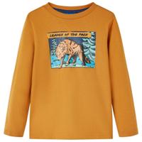 VidaXL Kindershirt met lange mouwen 104 donkerokerkleurig - thumbnail