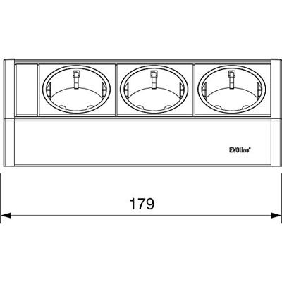 EVOline 159360001300 Stekkerdoos 3-voudig Zwart, Zilver Randaarde stekker 1 stuk(s)