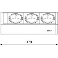 EVOline 159360001300 Stekkerdoos 3-voudig Zwart, Zilver Randaarde stekker 1 stuk(s) - thumbnail