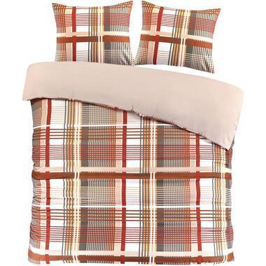 Dekbedovertrek Quinn - wit/zand - 200x220 cm