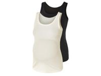 esmara 2 dames zwangerschapstops (Zwart/wit, L (44/46)) - thumbnail