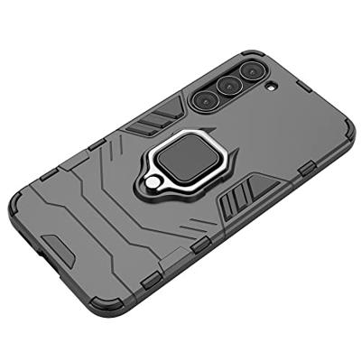 Lunso - Samsung Galaxy S23 - Armor backcover hoes met ringhouder - Zwart Lunso - Samsung Galaxy S23 - Armor backcover hoes met ringhouder - Zwart