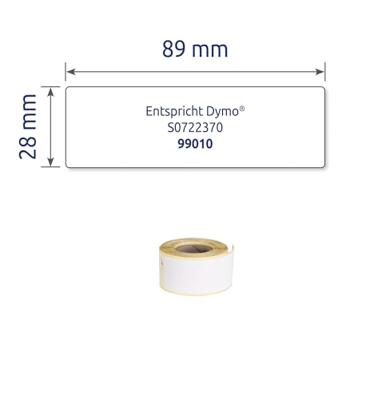 Avery-Zweckform Rol met etiketten 82 x 28 mm Papier Wit 260 stuk(s) Permanent hechtend Adresetiketten AS0722370