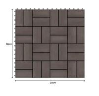 Terrastegels 30x30 cm 1 m HKC donkerbruin 11 st - thumbnail