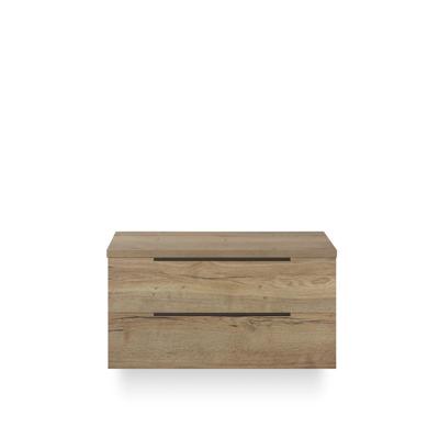 Seville Badmeubelset 100 cm - Wastafel Blad Natuur Eiken Edge greep